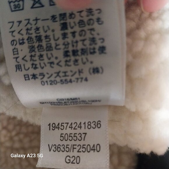 Lands End Mens Black Sherpa-Lined Jacket L/T Nylon Exterior Polyester Lining War - Picture 7 of 7